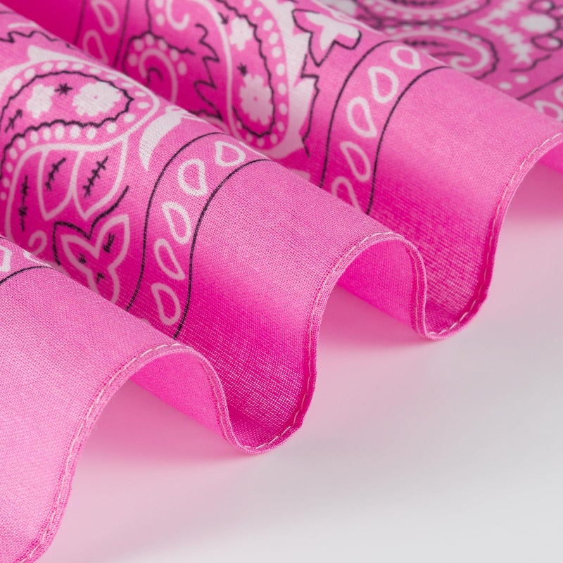 combocube 12 Pack(one dozen) Multi-Purpose novelty Pink Cotton Paisley Cowboy Bandanas Headband for Men,Women and kids - Image 3